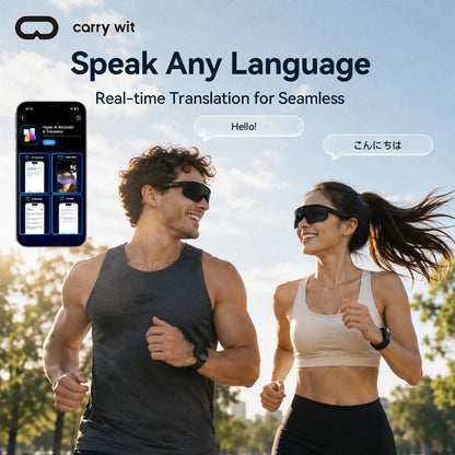 CARRY WIT Smart Glasses Bluetooth 5.4, Open Ear Audio Glasses with Hands-Free Calling & Wireless Music, Lightweight Smart Eyewear for Men Women,Qy-Pro1
