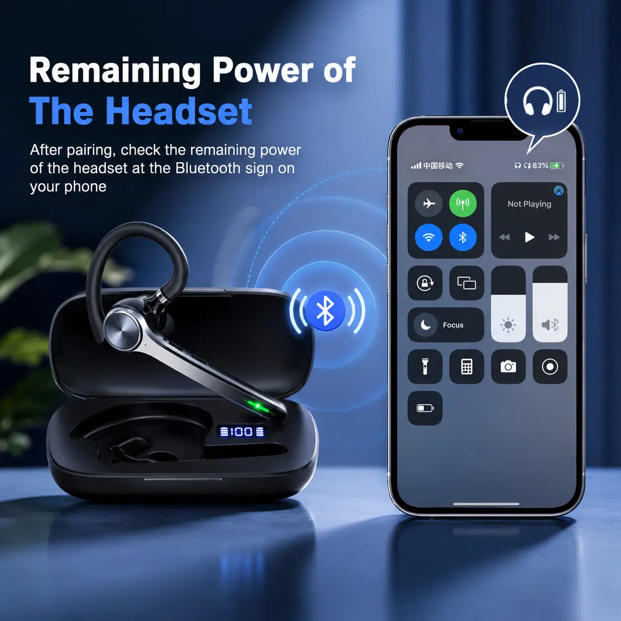 Bluetooth Headset, Wireless Earpiece with AI Noise Cancelling Mic, 500Mah LED Display Charging Case, up to 72H Talk Time, USB Dongle and Mute Button for Trucker Office Computer Phone, G7 Tiktokshopbacktoschool,Back to School,Back to School Haul