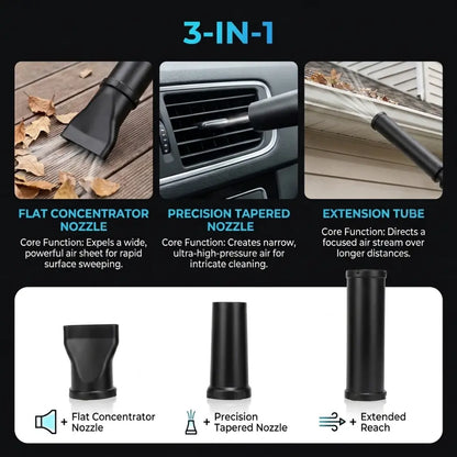 Cordless Battery Operated Rechargeable Handheld Portable High Speed Blower with Pure Copper Turbo Fan, Car Cleaning Tool, Home & Garden Maintenance Aid, Holiday Gift, Battery Operated Leaf Blower