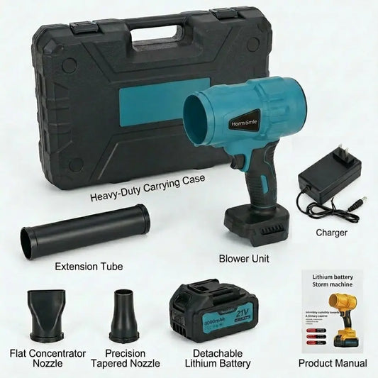 Cordless Battery Operated Rechargeable Handheld Portable High Speed Blower with Pure Copper Turbo Fan, Car Cleaning Tool, Home & Garden Maintenance Aid, Holiday Gift, Battery Operated Leaf Blower