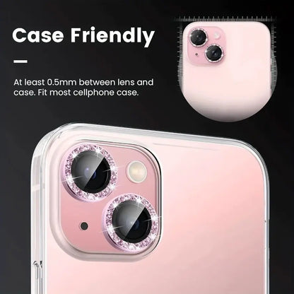 Camera Protector with Sparkling Diamond Design for Iphone17/16/15/14/13/Promax/Pro/Plus/Air Tempered Glass Screen Protector with Shimmering Diamond Details Scratch-Resistant Easy to Install Exquisite Mobile Accessory for Long-Lasting Smartphone Protection