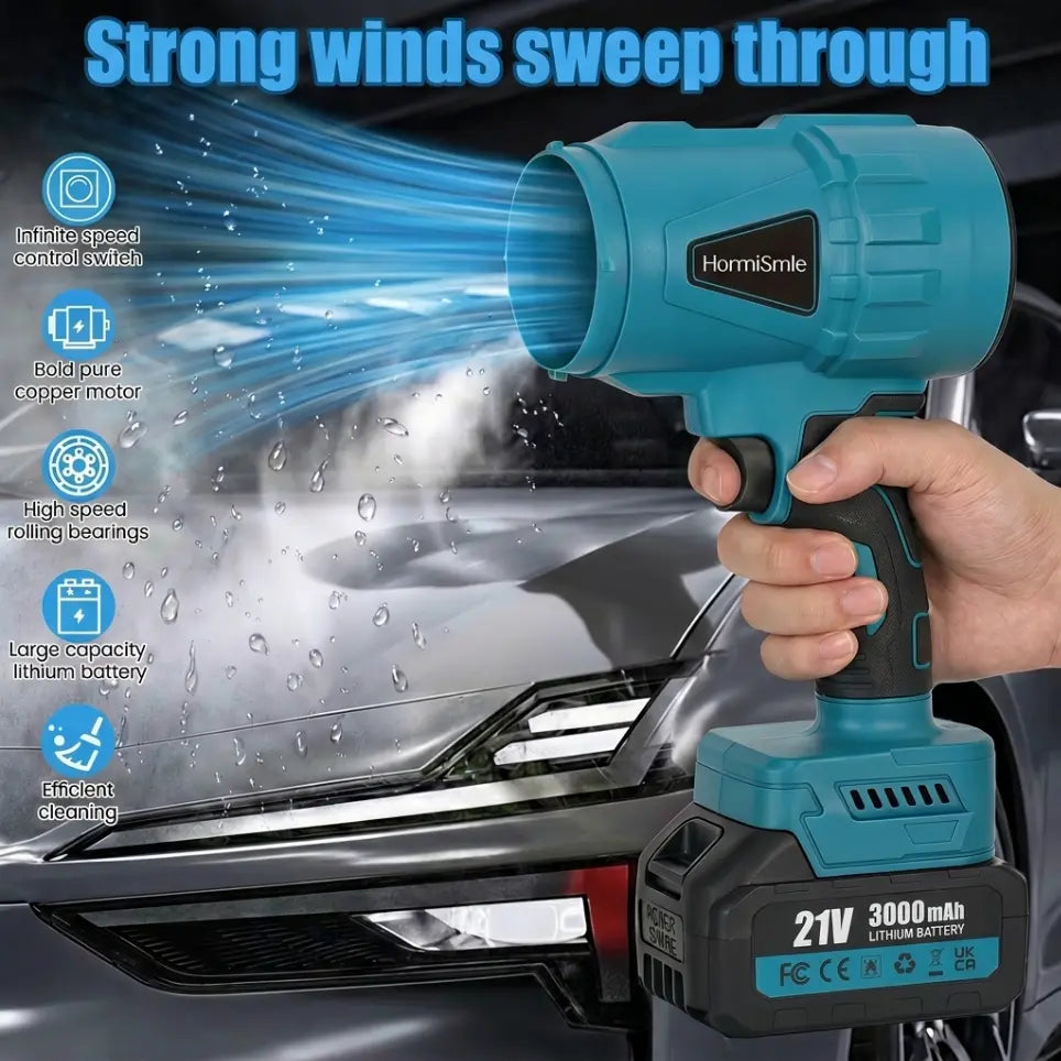 Cordless Battery Operated Rechargeable Handheld Portable High Speed Blower with Pure Copper Turbo Fan, Car Cleaning Tool, Home & Garden Maintenance Aid, Holiday Gift, Battery Operated Leaf Blower